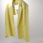 Alessandro Vigilante Yellow Blazer with Coordinating Bra Top, Size 44/40 IT