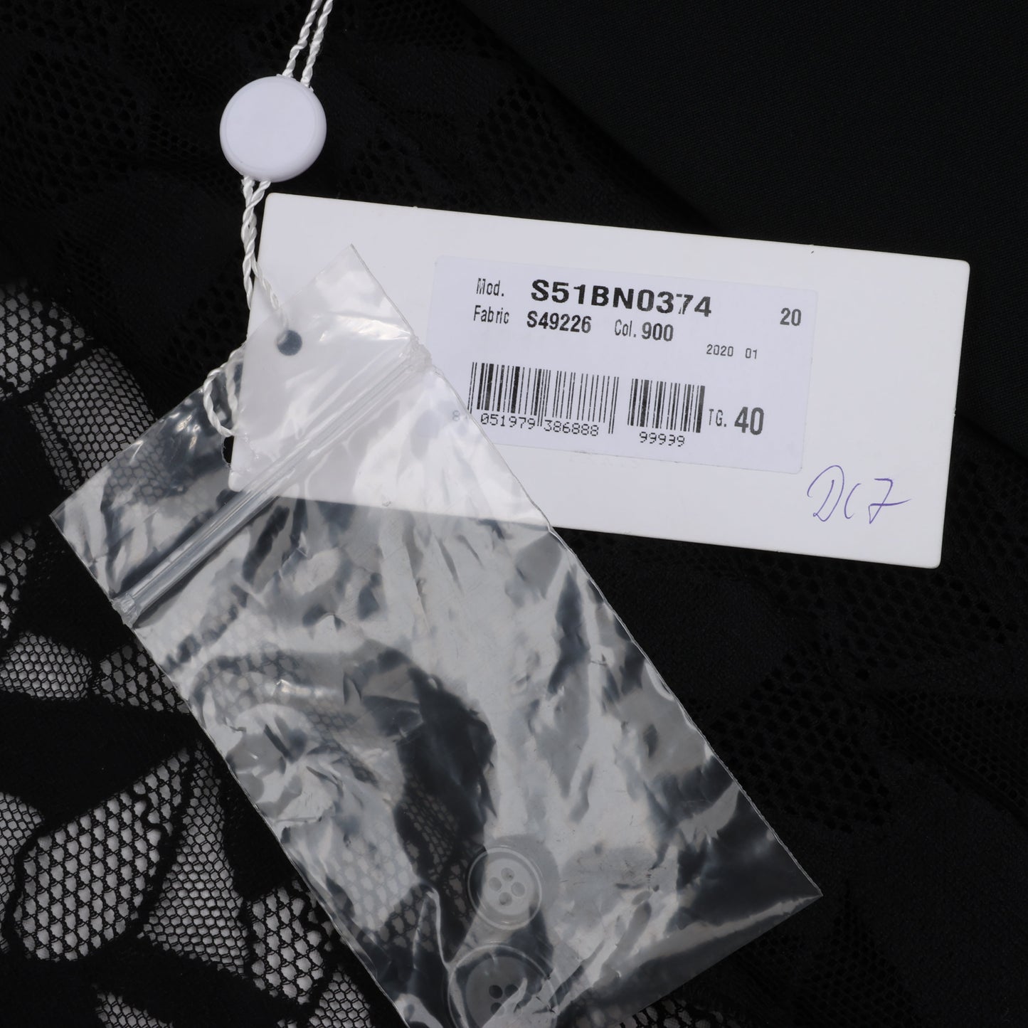 Maison Margiela Black Blazer with Lace Overlay, Size 40