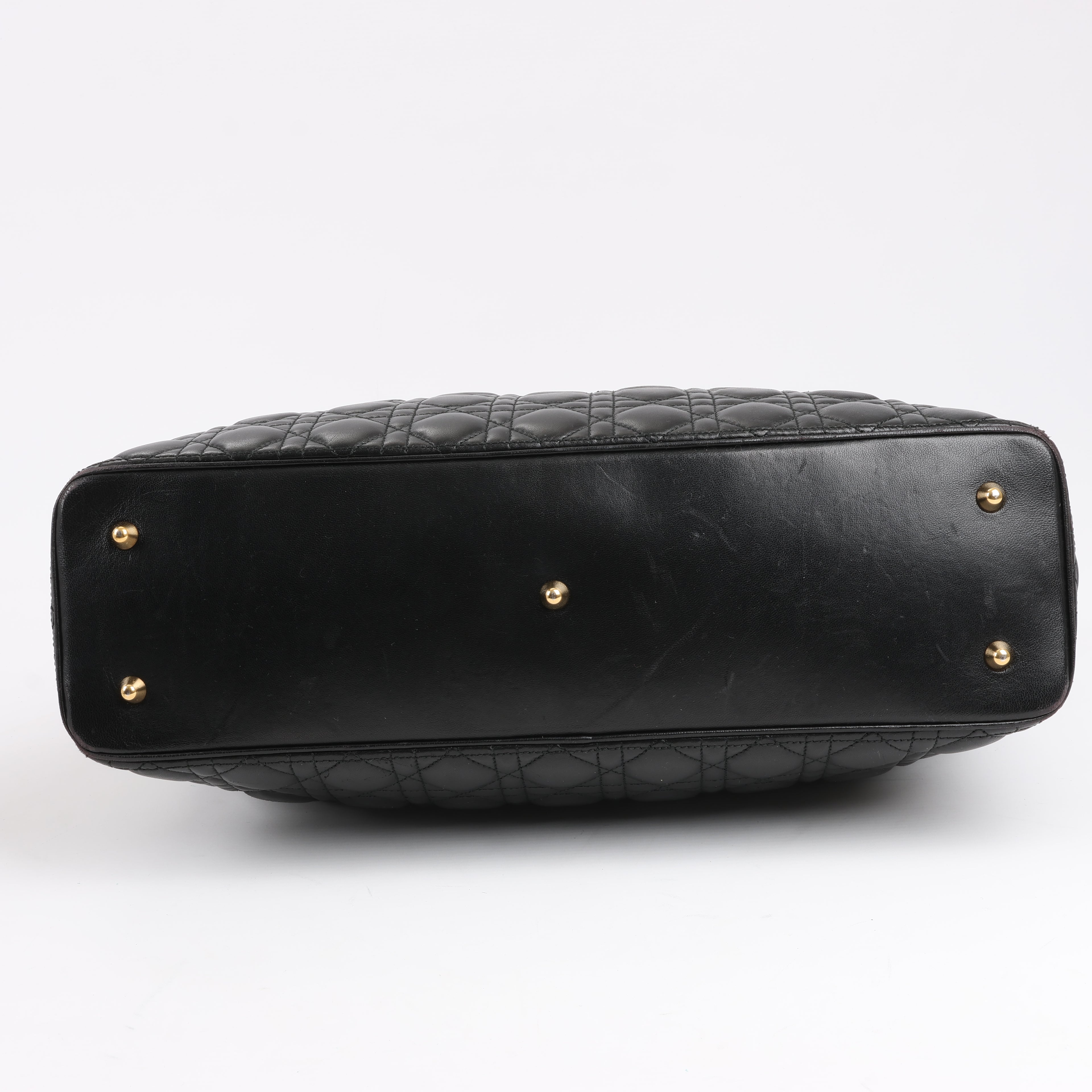 Dior Lady Dior Large Cannage Leather 2Way Handbag in Black