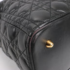 Dior Lady Dior Large Cannage Leather 2Way Handbag in Black