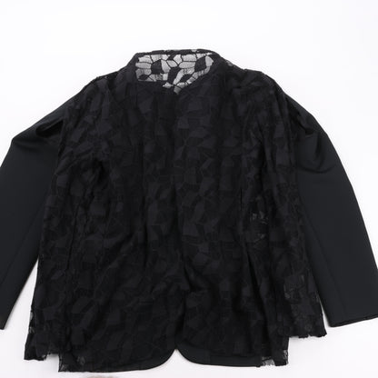 Blazer noir Maison Margiela avec superposition de dentelle, taille 40