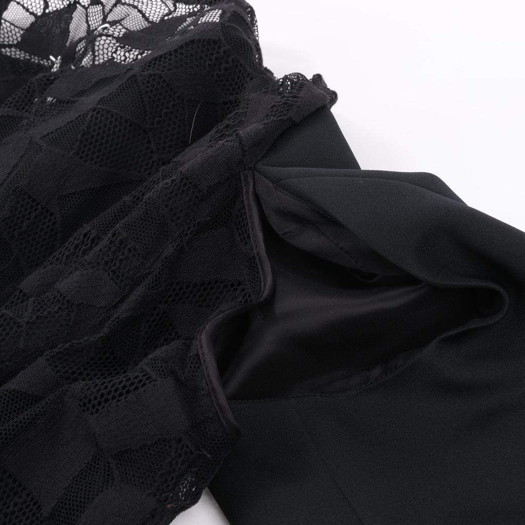 Maison Margiela Black Blazer with Lace Overlay, Size 40