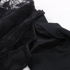 Maison Margiela Black Blazer with Lace Overlay, Size 40