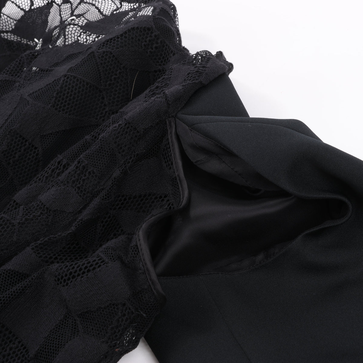 Maison Margiela Black Blazer with Lace Overlay, Size 40