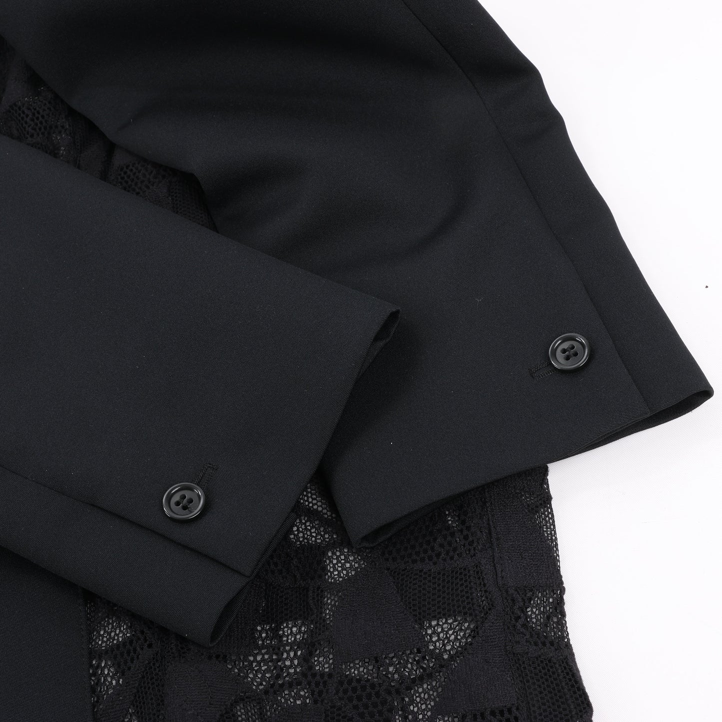 Maison Margiela Black Blazer with Lace Overlay, Size 40