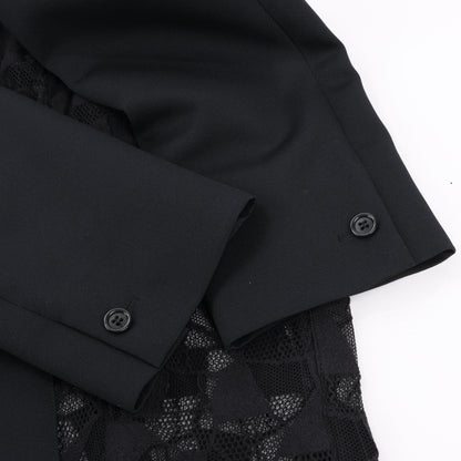 Maison Margiela Black Blazer with Lace Overlay, Size 40