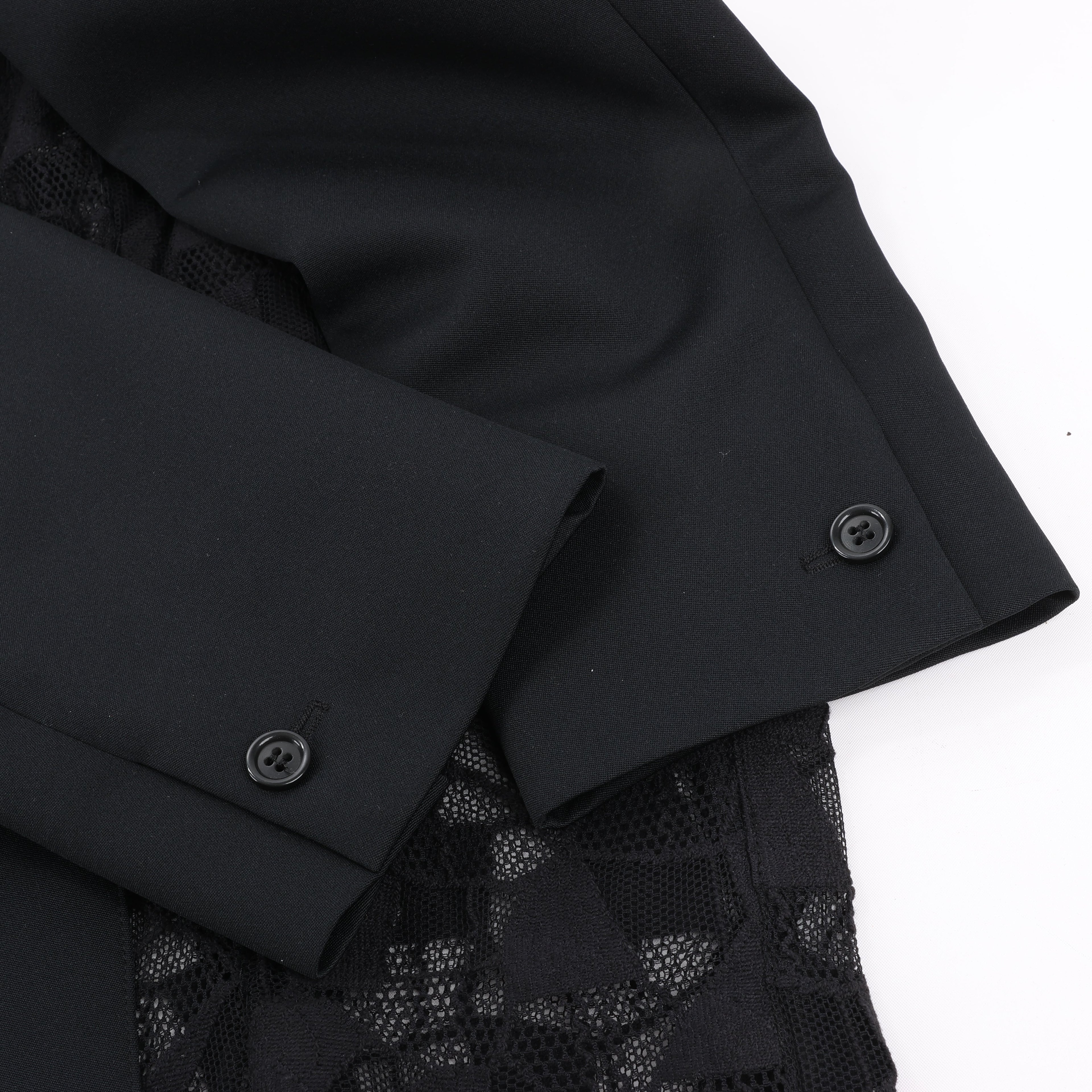 Maison Margiela Black Blazer with Lace Overlay, Size 40