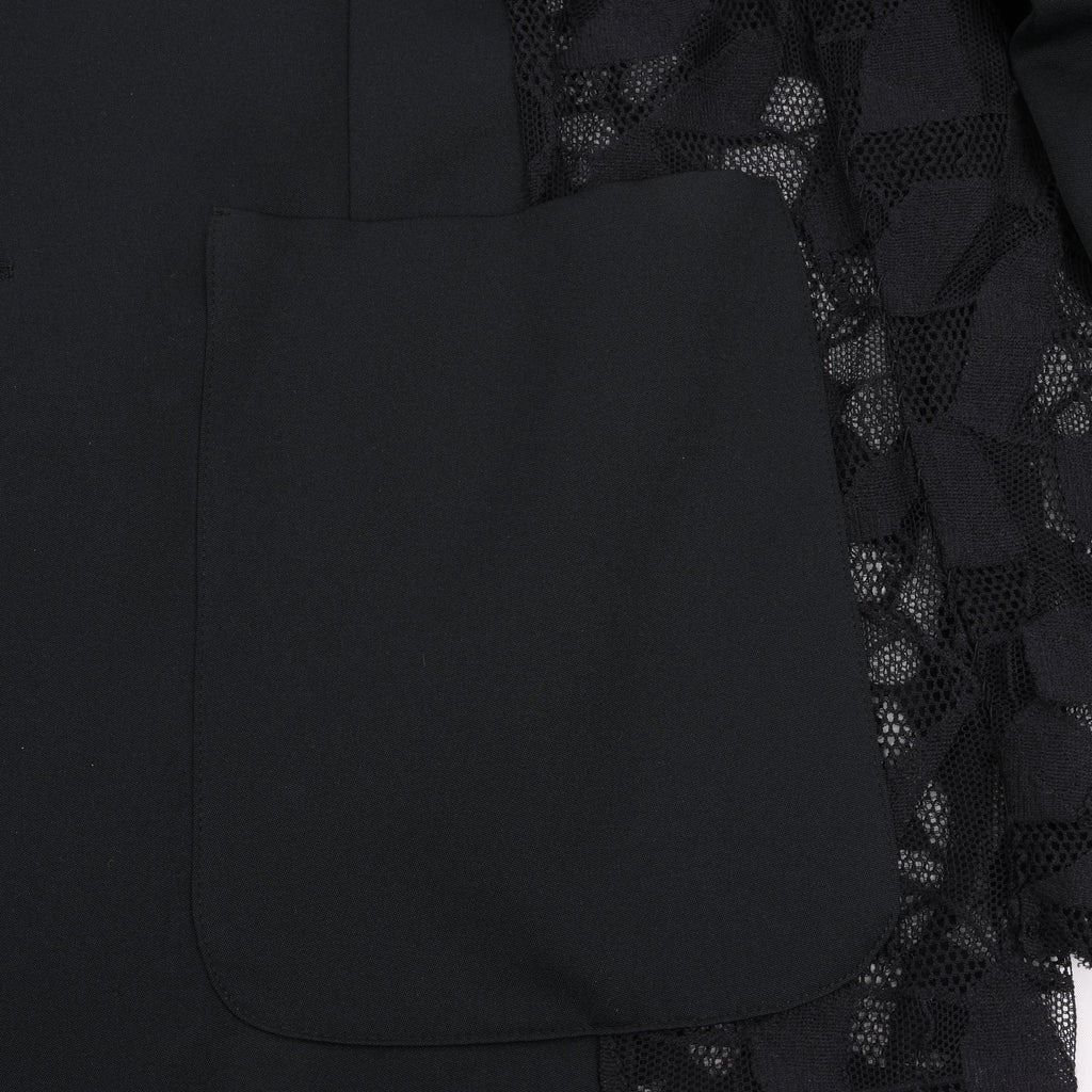 Maison Margiela Black Blazer with Lace Overlay, Size 40