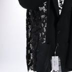 Maison Margiela Black Blazer with Lace Overlay, Size 40