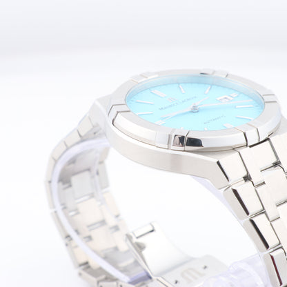Maurice Lacroix Icon Automatic Summer Edition AI6008-SS00F-431-C BB23560 SS AT Uhr mit türkisfarbenem Zifferblatt