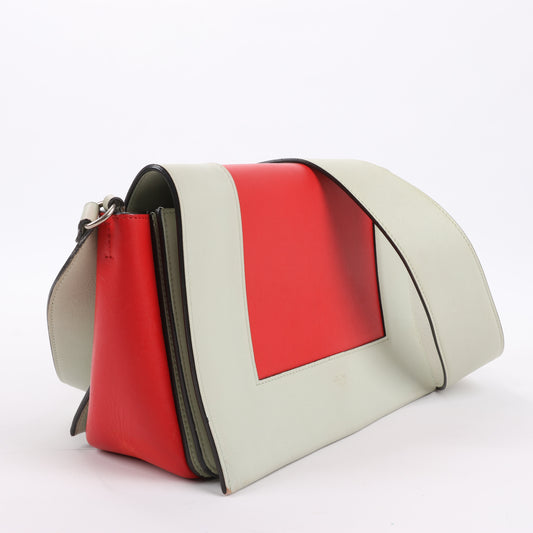 Sac à bandoulière en cuir Celine Frame en vert et rouge