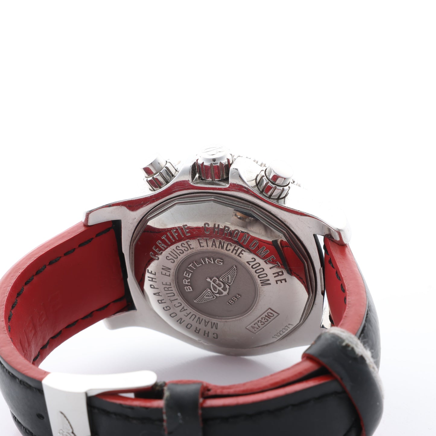 Breitling Superocean A73310 1322371 SS & Rubber QZ Black Dial Watch