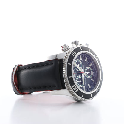 Breitling Superocean A73310 1322371 SS & Rubber QZ Black Dial Watch