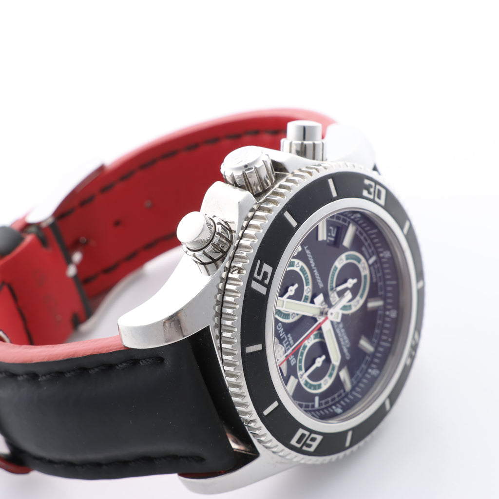 Breitling Superocean A73310 1322371 SS & Rubber QZ Black Dial Watch