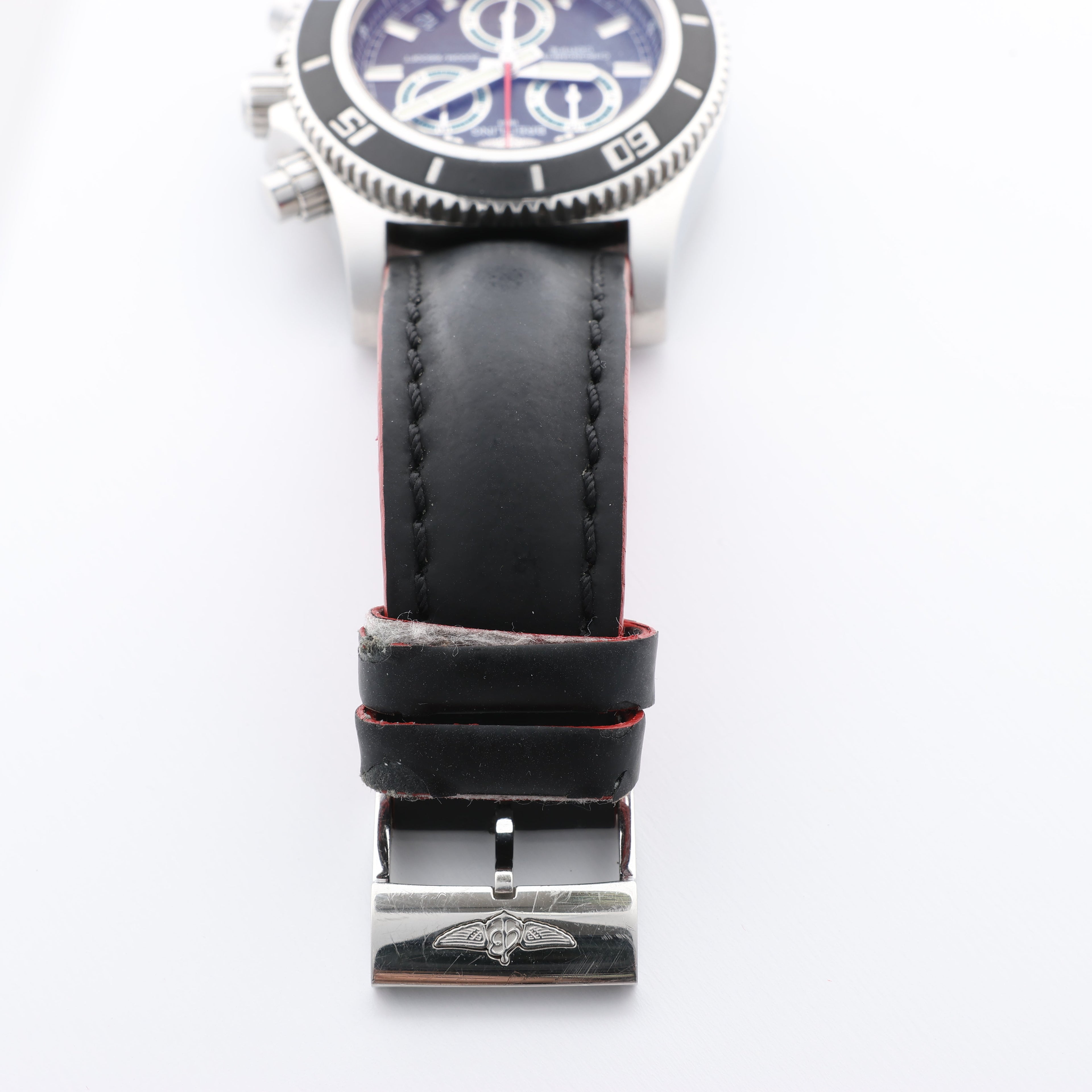 Breitling Superocean A73310 1322371 SS & Rubber QZ Black Dial Watch