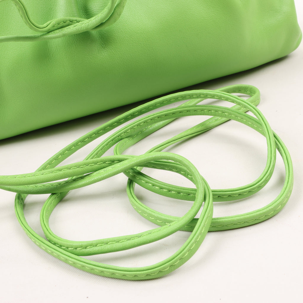 Bottega Veneta Mini The Pouch Leather Crossbody bag in Acid Green