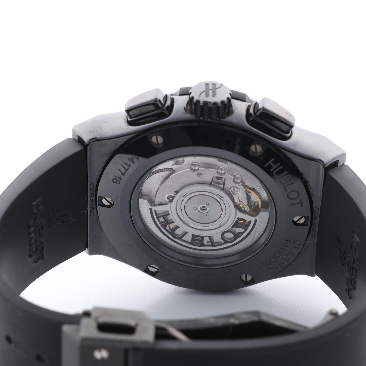 Montre Hublot Classic Fusion Black Magic 521.CM.1171.RX 1417718 Ti &amp; CE &amp; caoutchouc AT Cadran Noir