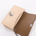 Celine Case Flap Leather Chain Shoulder Bag in Beige