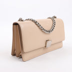 Celine Case Flap Leather Chain Shoulder Bag in Beige