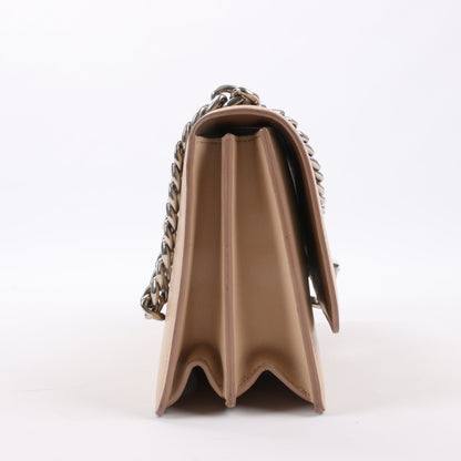 Celine Case Flap Leather Chain Shoulder Bag in Beige