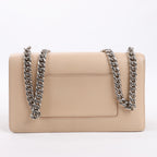 Celine Case Flap Leather Chain Shoulder Bag in Beige