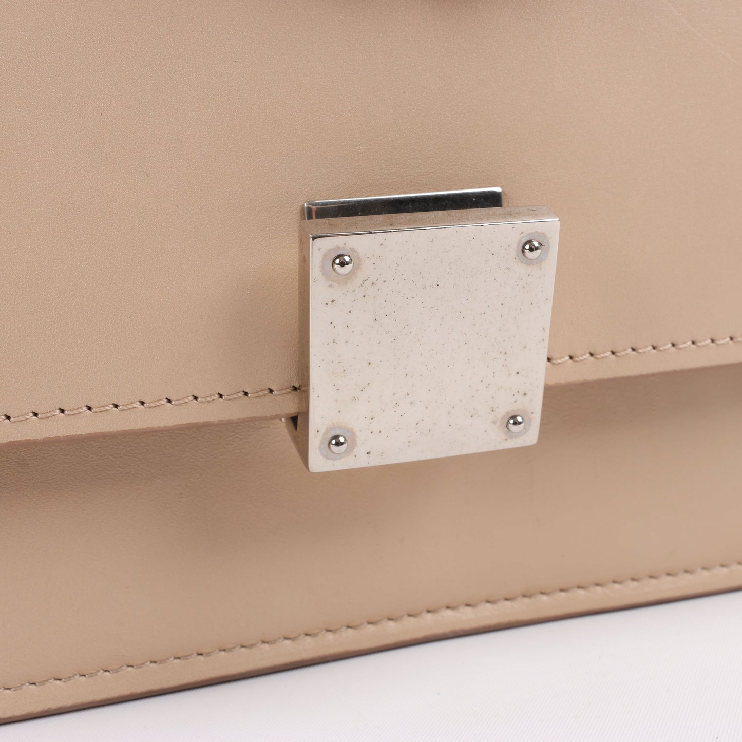 Celine Case Flap Leather Chain Shoulder Bag in Beige
