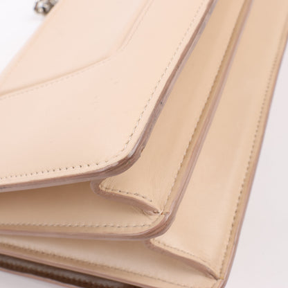 Celine Case Flap Leather Chain Shoulder Bag in Beige