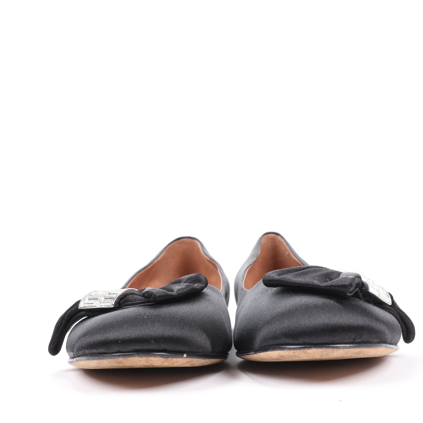 Giuseppe Zanotti Black Ballet Flats with Bow in Size 37 EU