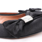 Giuseppe Zanotti Black Ballet Flats with Bow in Size 37 EU