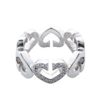 Cartier C Heart Diamond Ring 750(WG) 8.0g, Size 47 EU