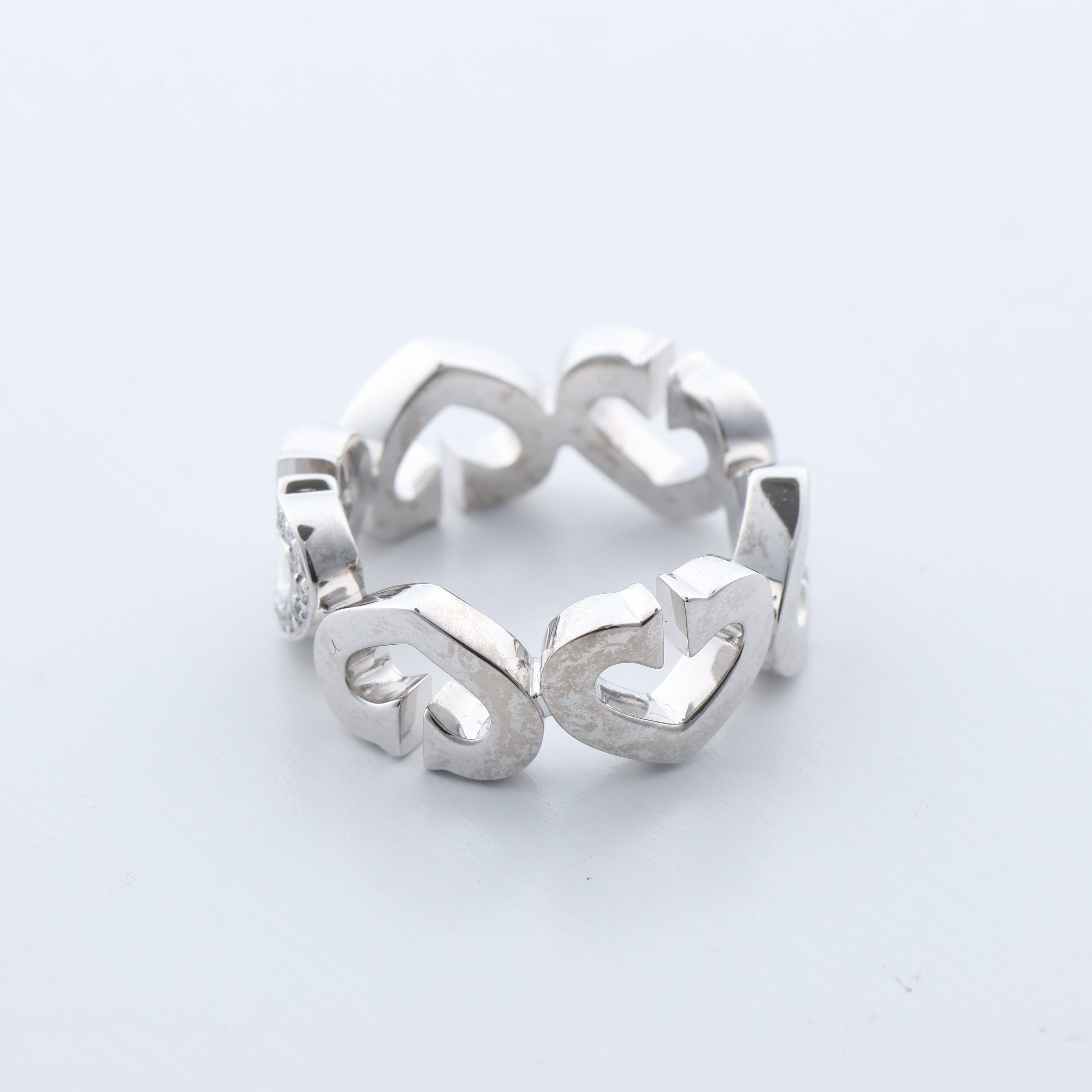 Cartier C Heart Diamond Ring 750(WG) 8.0g, Size 47 EU