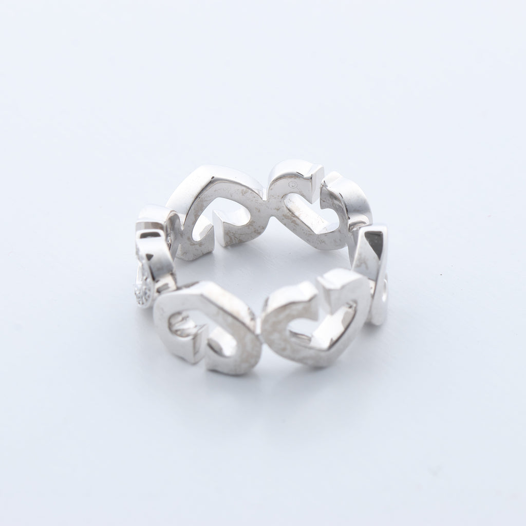 Cartier C Heart Diamond Ring 750(WG) 8.0g, Size 47 EU