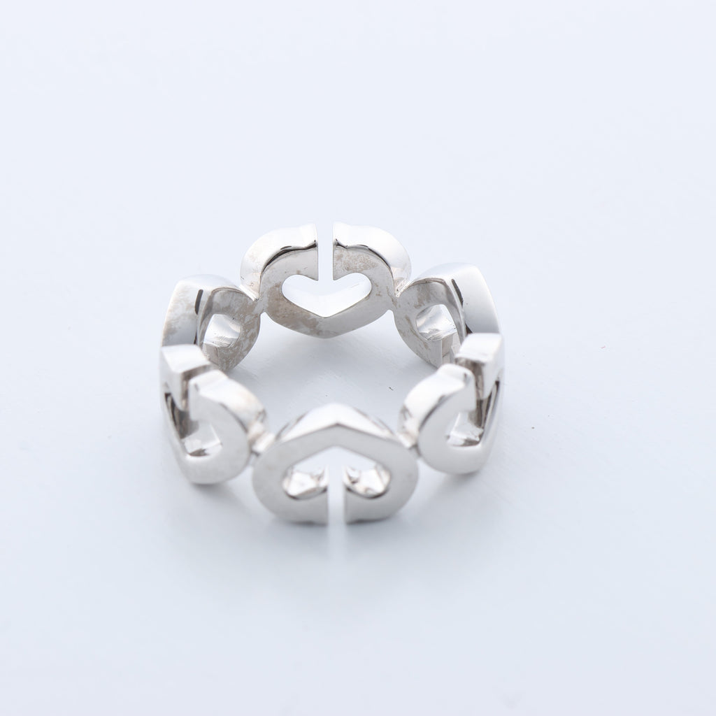 Cartier C Heart Diamond Ring 750(WG) 8.0g, Size 47 EU