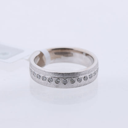 Non Signe / Unsigned 14K White Gold Ring with 30 Natural Diamonds