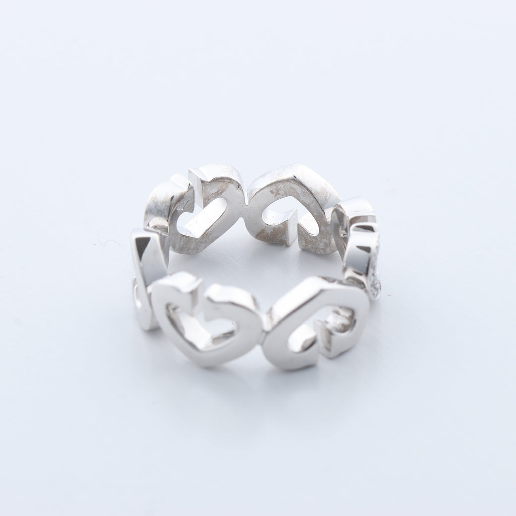 Cartier C Heart Diamond Ring 750(WG) 8.0g, Size 47 EU