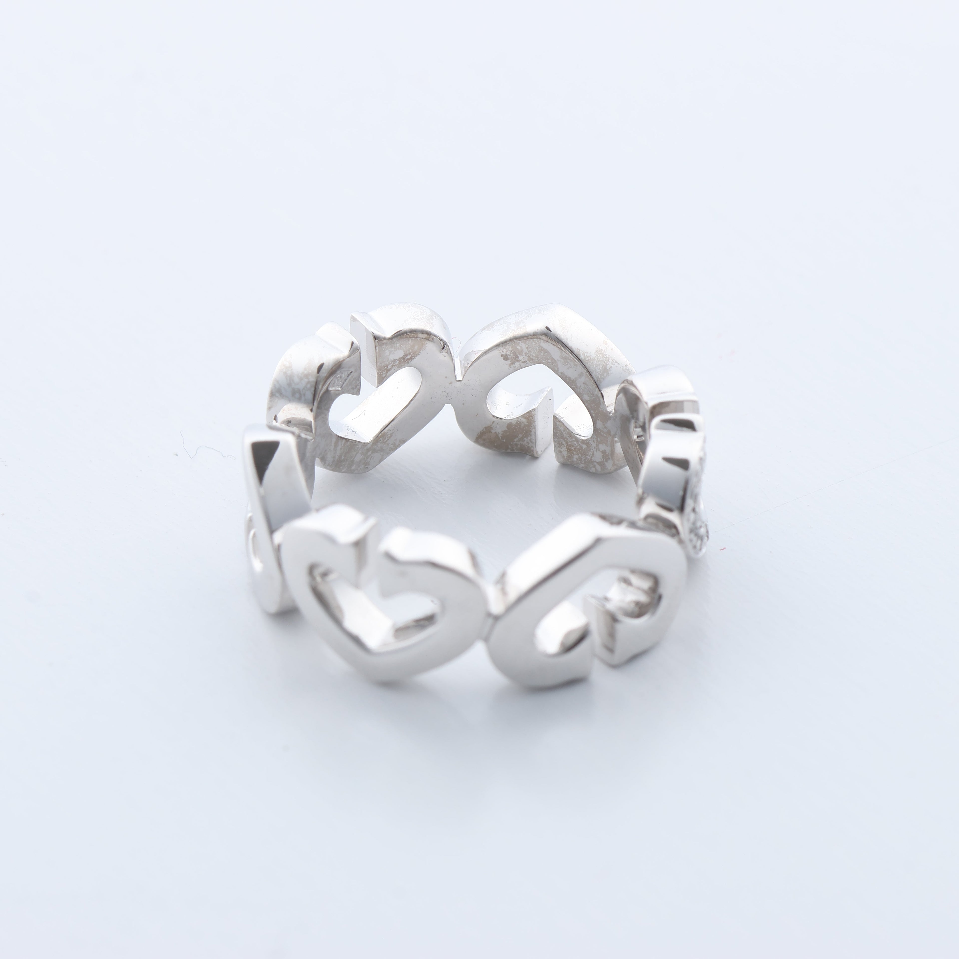 Cartier C Heart Diamond Ring 750(WG) 8.0g, Size 47 EU
