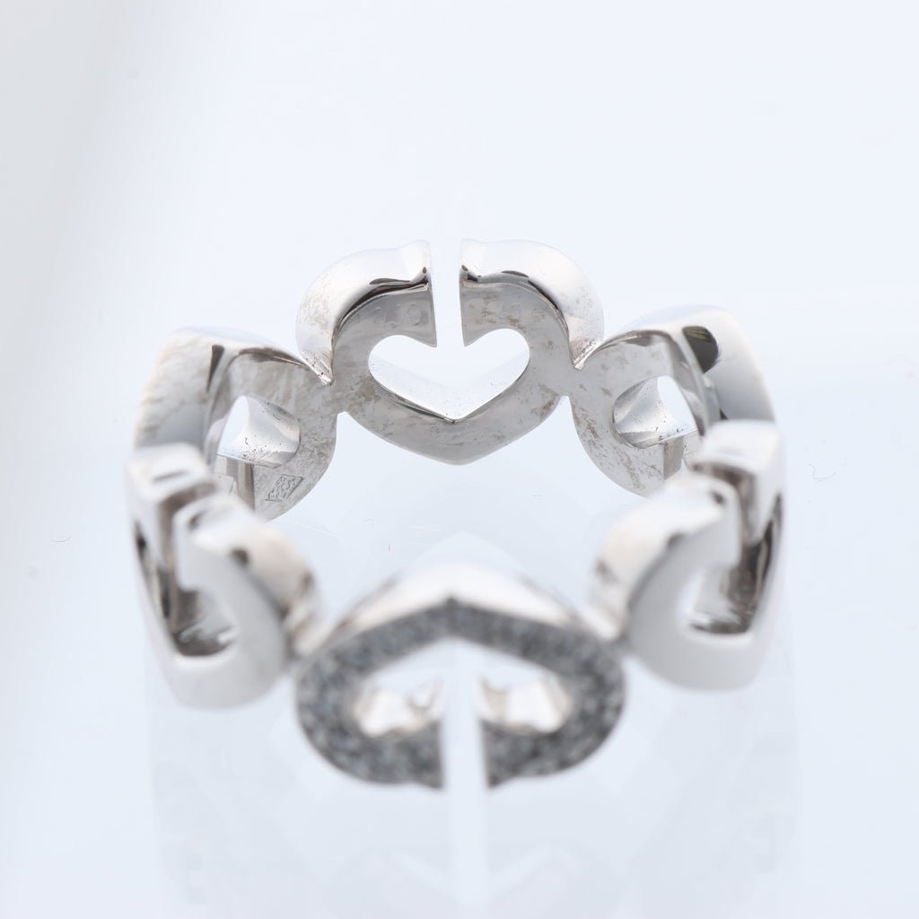 Cartier C Heart Diamond Ring 750(WG) 8.0g, Size 47 EU
