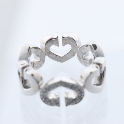 Cartier C Heart Diamond Ring 750(WG) 8.0g, Size 47 EU