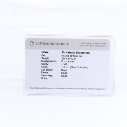 Non Signe / Unsigned 14K White Gold Ring with 30 Natural Diamonds