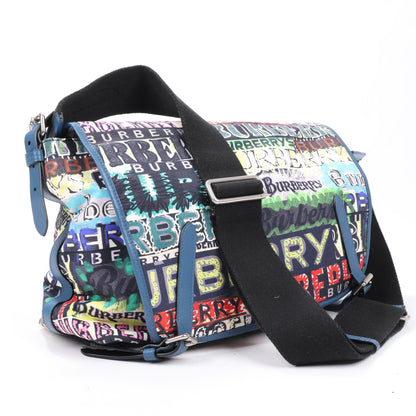 Burberry Graffiti Logo Printed Messenger Bag Multicolor