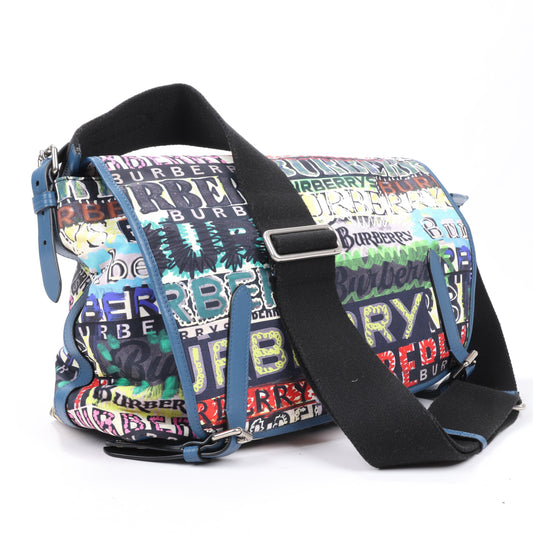 Burberry Graffiti Logo Printed Messenger Bag Multicolor