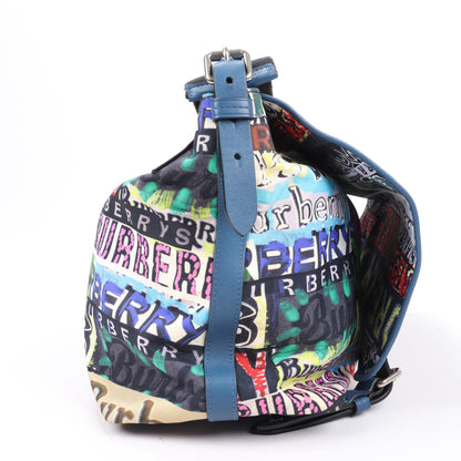 Burberry Graffiti Logo Printed Messenger Bag Multicolor