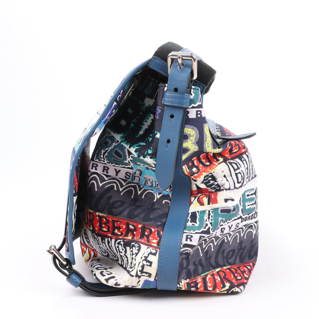 Burberry Graffiti Logo Printed Messenger Bag Multicolor