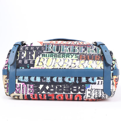 Burberry Graffiti Logo Printed Messenger Bag Multicolor