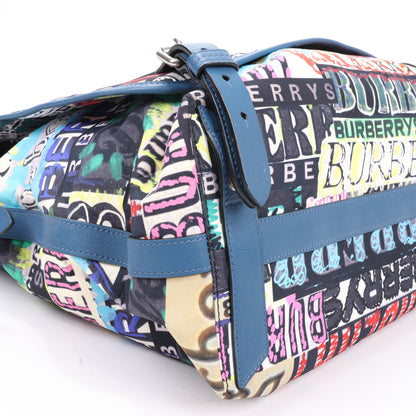 Burberry Graffiti Logo Printed Messenger Bag Multicolor