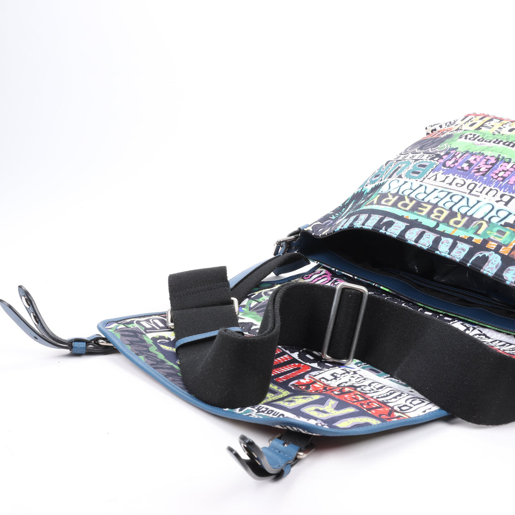 Burberry Graffiti Logo Printed Messenger Bag Multicolor