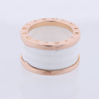 Bvlgari B.Zero1 Ring in 750 Pink Gold and White Ceramic (9.4g, Size 49)