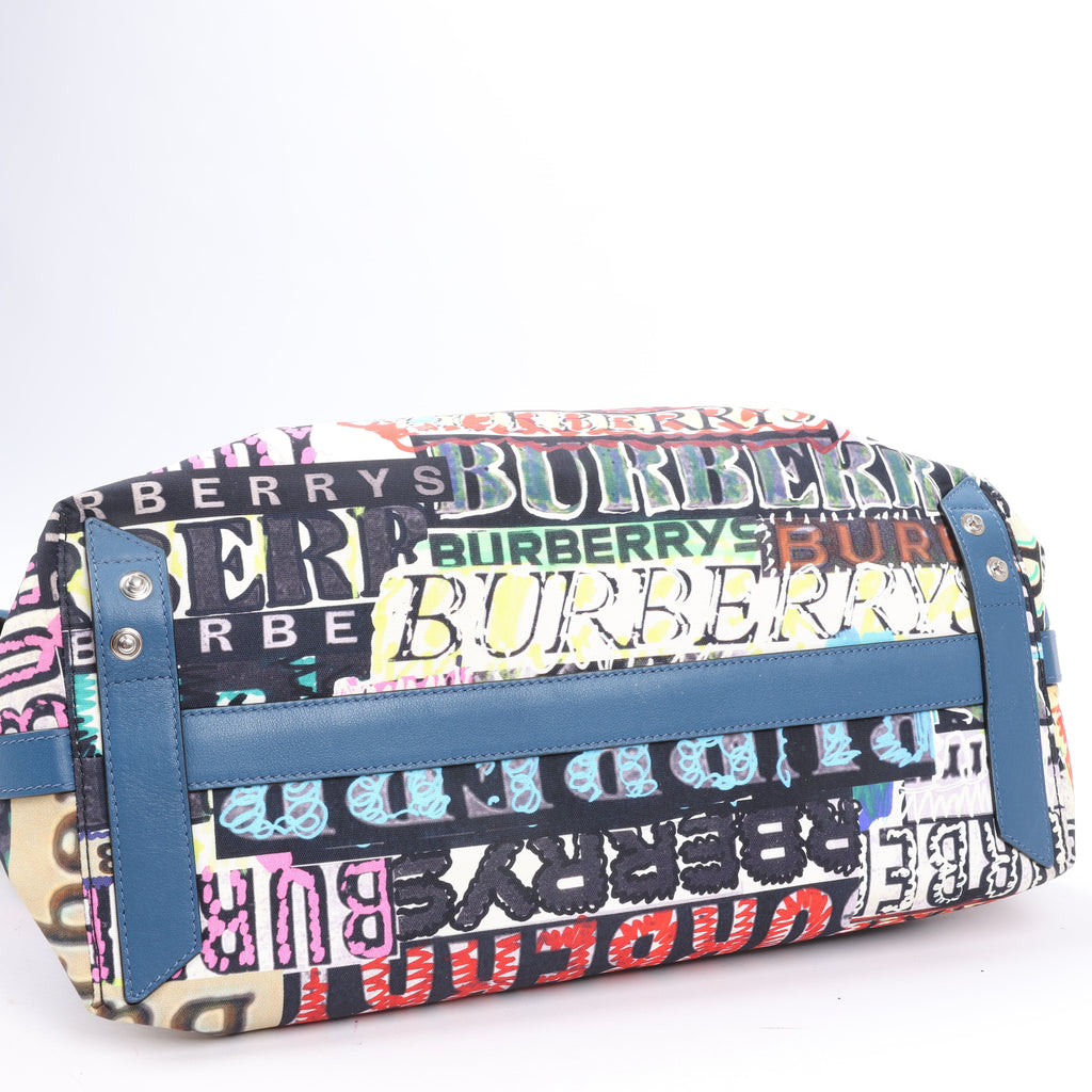 Burberry Graffiti Logo Printed Messenger Bag Multicolor