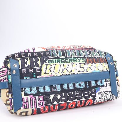 Burberry Graffiti Logo Printed Messenger Bag Multicolor