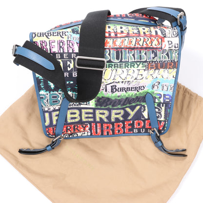 Burberry Graffiti Logo Printed Messenger Bag Multicolor